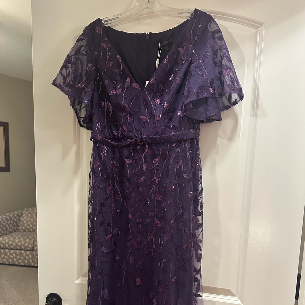Ever Pretty Purple Embroidered Midi Dress